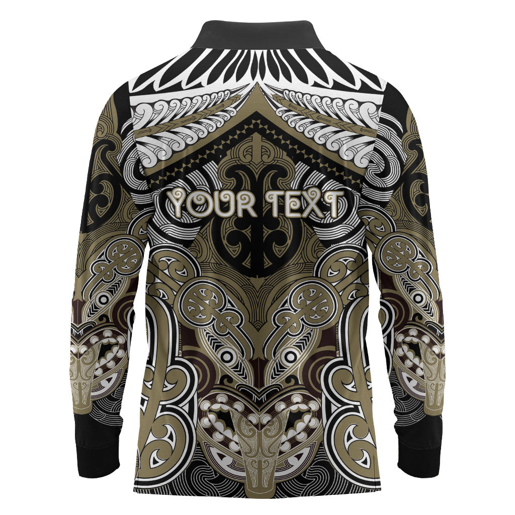 Aotearoa Iwi Waikato Tainui Personalised Long Sleeve Polo Shirt Maori Kowhaiwhai Pattern