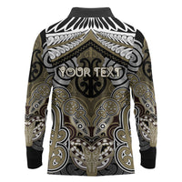Aotearoa Iwi Waikato Tainui Personalised Long Sleeve Polo Shirt Maori Kowhaiwhai Pattern