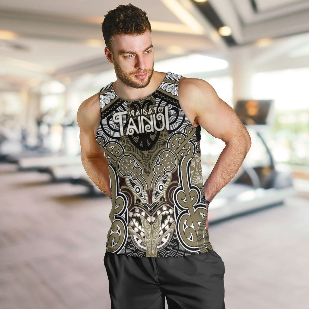 Aotearoa Iwi Waikato Tainui Personalised Men Tank Top Maori Kowhaiwhai Pattern