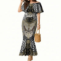 Aotearoa Iwi Waikato Tainui Personalised Mermaid Dress Maori Kowhaiwhai Pattern