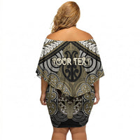 Aotearoa Iwi Waikato Tainui Personalised Off Shoulder Short Dress Maori Kowhaiwhai Pattern