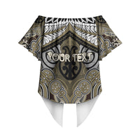 Aotearoa Iwi Waikato Tainui Personalised Off Shoulder Wrap Waist Top Maori Kowhaiwhai Pattern