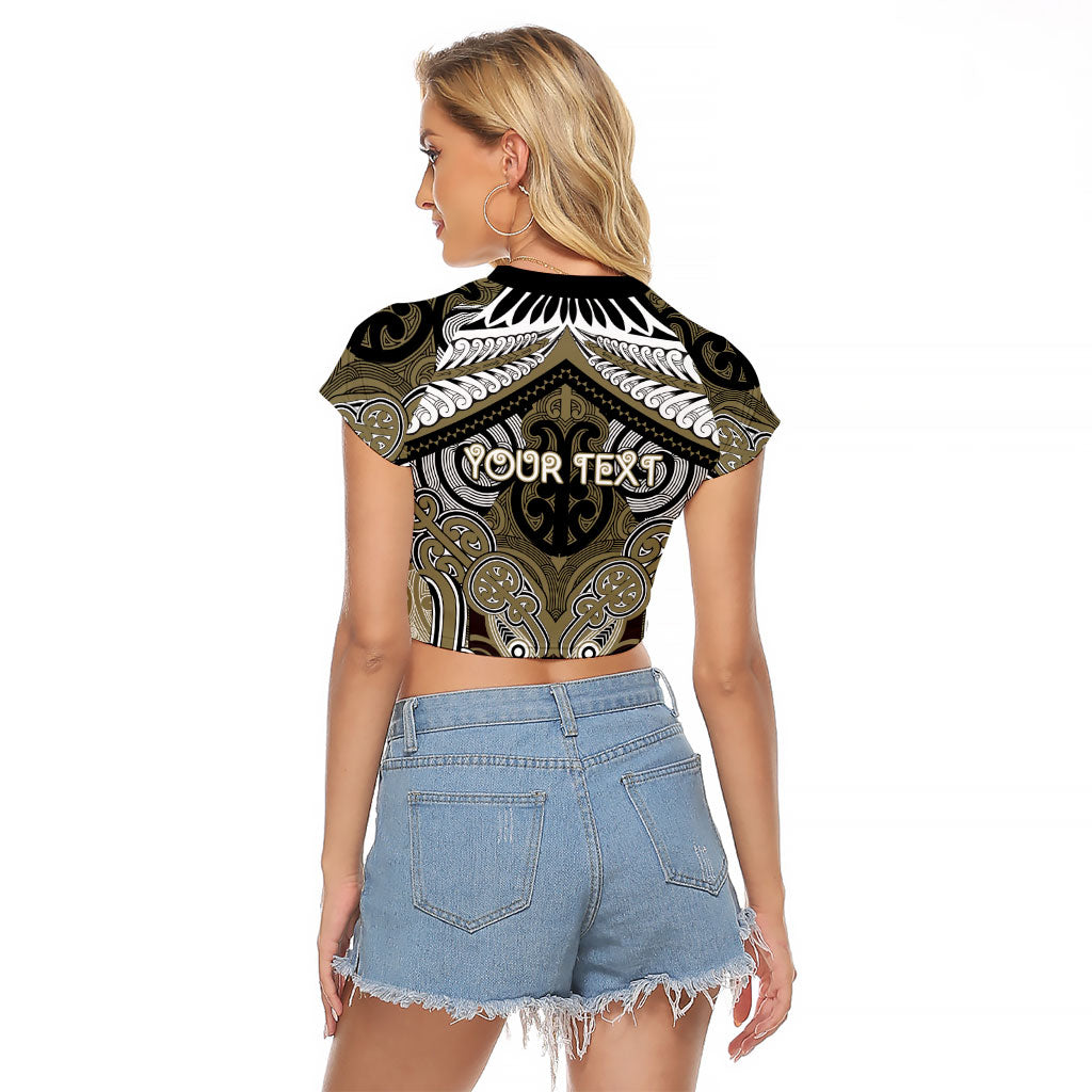 Aotearoa Iwi Waikato Tainui Personalised Raglan Cropped T Shirt Maori Kowhaiwhai Pattern