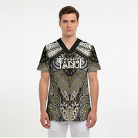 Aotearoa Iwi Waikato Tainui Personalised Scrub Top Maori Kowhaiwhai Pattern