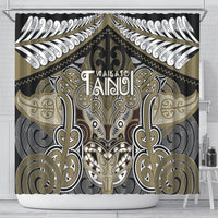 Aotearoa Iwi Waikato Tainui Shower Curtain Maori Kowhaiwhai Pattern