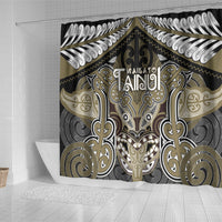 Aotearoa Iwi Waikato Tainui Shower Curtain Maori Kowhaiwhai Pattern