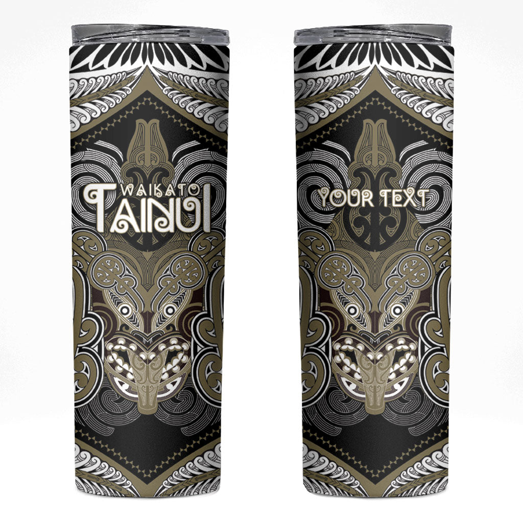 Aotearoa Iwi Waikato Tainui Personalised Skinny Tumbler Maori Kowhaiwhai Pattern