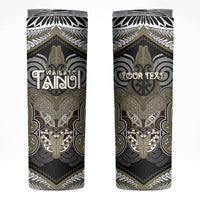 Aotearoa Iwi Waikato Tainui Personalised Skinny Tumbler Maori Kowhaiwhai Pattern