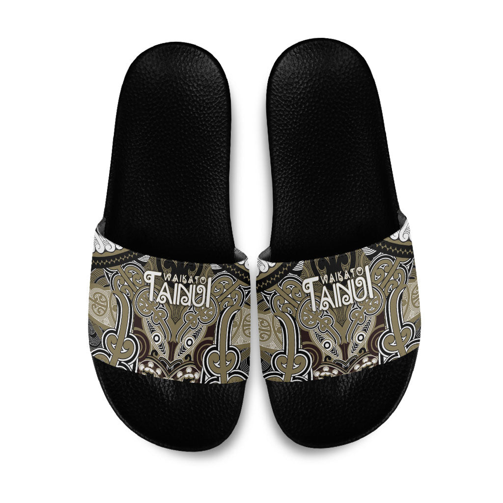 Aotearoa Iwi Waikato Tainui Slide Sandals Maori Kowhaiwhai Pattern
