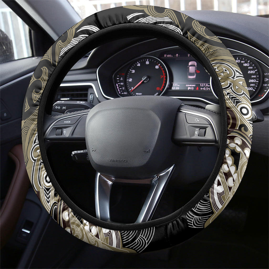 Aotearoa Iwi Waikato Tainui Steering Wheel Cover Maori Kowhaiwhai Pattern