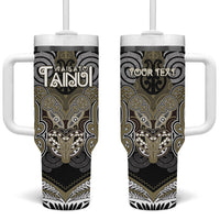Aotearoa Iwi Waikato Tainui Personalised Tumbler With Handle Maori Kowhaiwhai Pattern