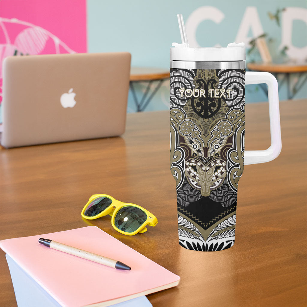 Aotearoa Iwi Waikato Tainui Personalised Tumbler With Handle Maori Kowhaiwhai Pattern