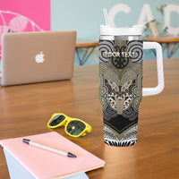 Aotearoa Iwi Waikato Tainui Personalised Tumbler With Handle Maori Kowhaiwhai Pattern