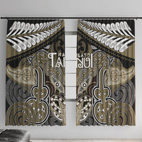 Aotearoa Iwi Waikato Tainui Window Curtain Maori Kowhaiwhai Pattern