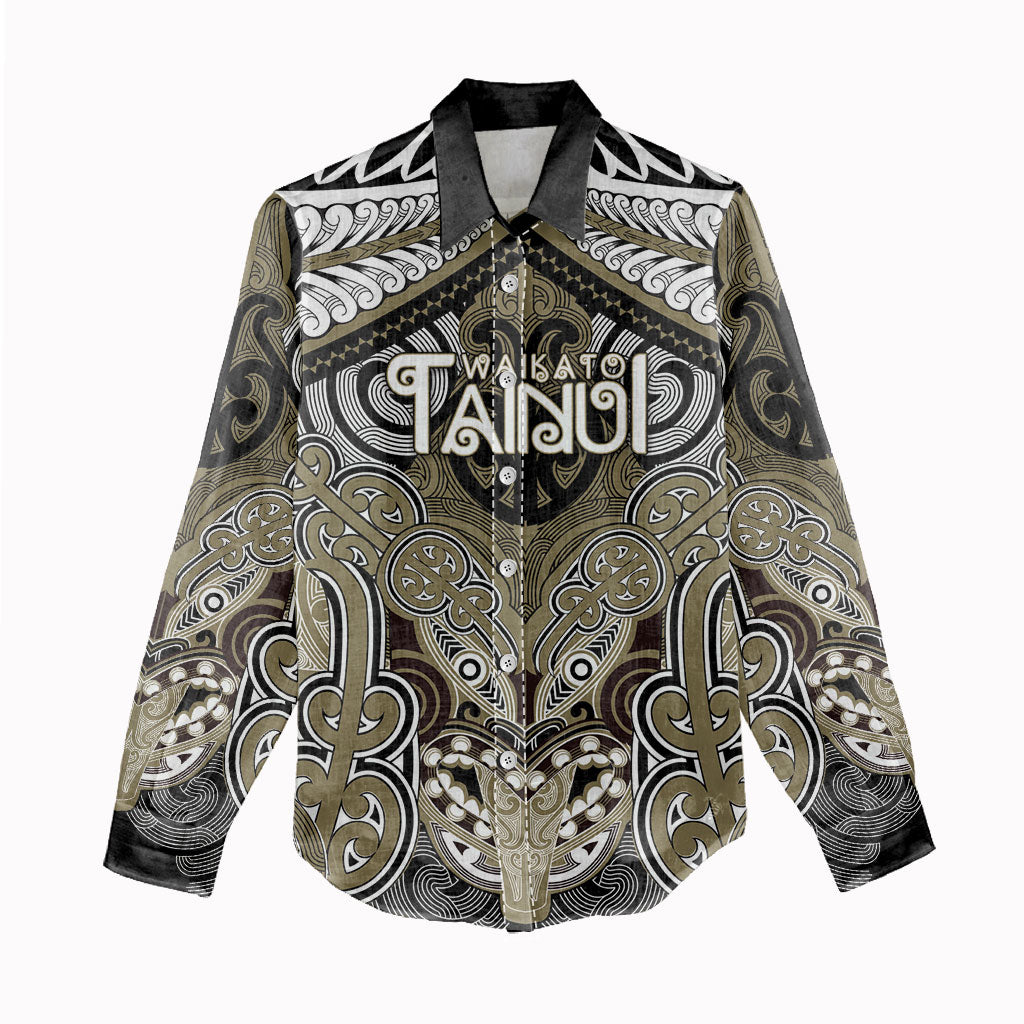 Aotearoa Iwi Waikato Tainui Personalised Women Casual Shirt Maori Kowhaiwhai Pattern