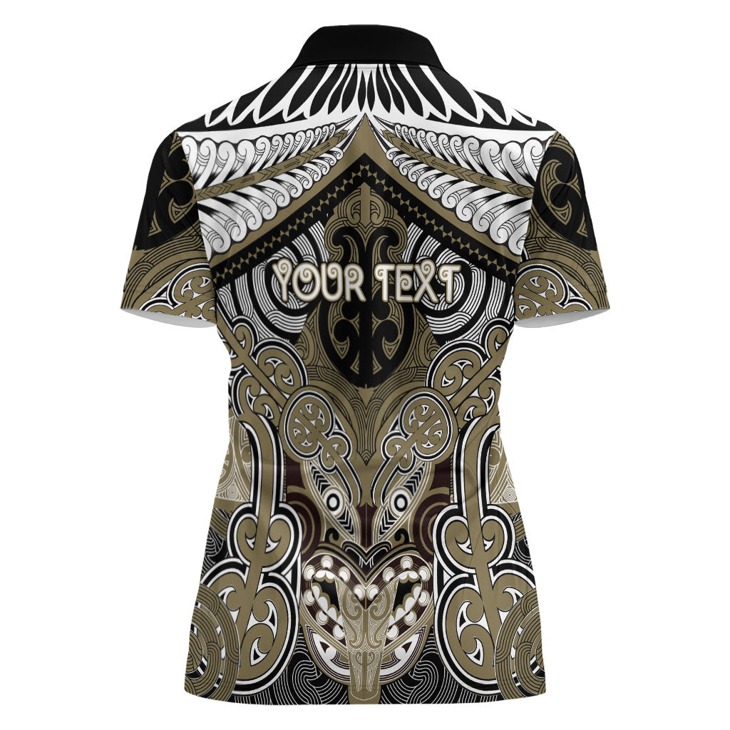 Aotearoa Iwi Waikato Tainui Personalised Women Polo Shirt Maori Kowhaiwhai Pattern