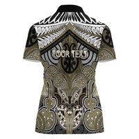 Aotearoa Iwi Waikato Tainui Personalised Women Polo Shirt Maori Kowhaiwhai Pattern