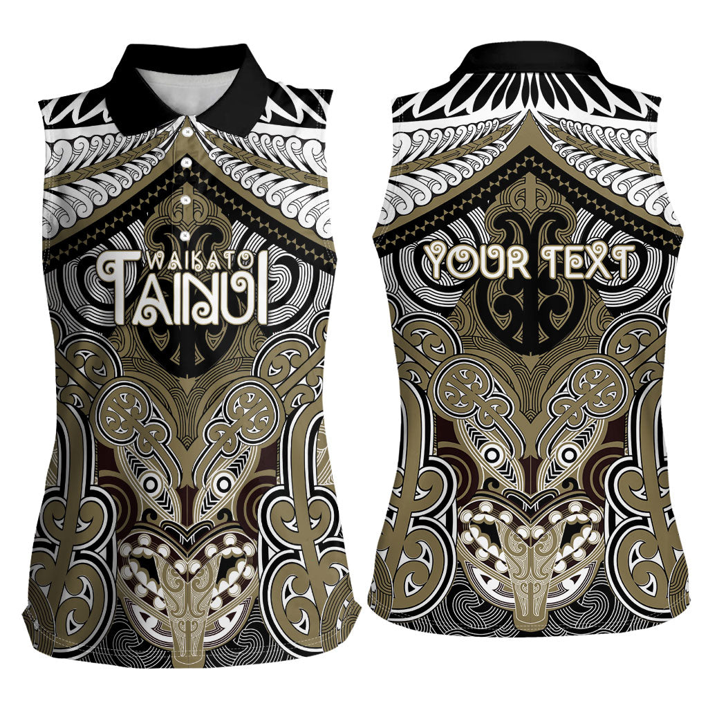 Aotearoa Iwi Waikato Tainui Personalised Women Sleeveless Polo Shirt Maori Kowhaiwhai Pattern