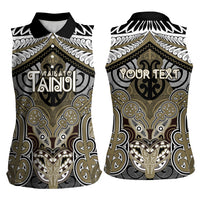 Aotearoa Iwi Waikato Tainui Personalised Women Sleeveless Polo Shirt Maori Kowhaiwhai Pattern