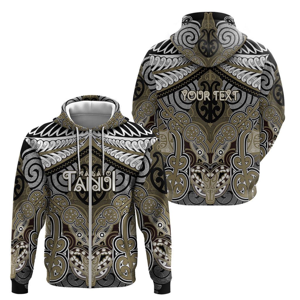 Aotearoa Iwi Waikato Tainui Personalised Zip Hoodie Maori Kowhaiwhai Pattern