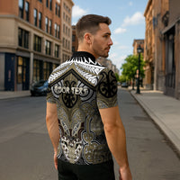 Aotearoa Iwi Waikato Tainui Personalised Zipper Polo Shirt Maori Kowhaiwhai Pattern