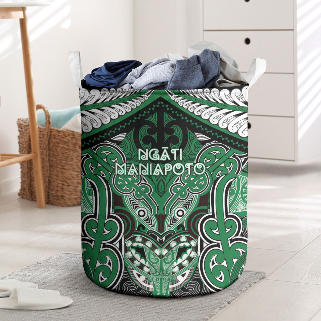 Aotearoa Iwi Ngati Maniapoto Laundry Basket Maori Kowhaiwhai Pattern