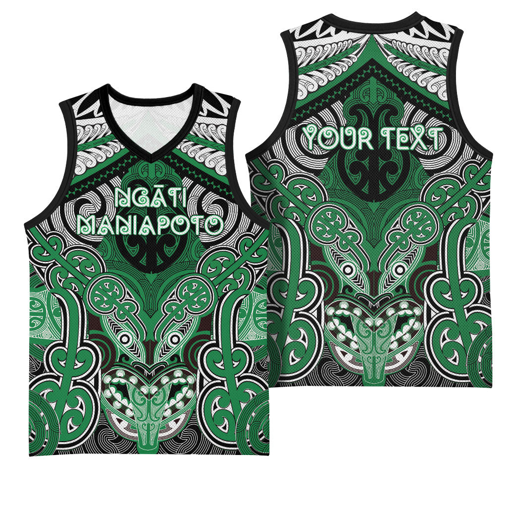 Aotearoa Iwi Ngati Maniapoto Personalised Basketball Jersey Maori Kowhaiwhai Pattern