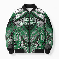 Aotearoa Iwi Ngati Maniapoto Personalised Bomber Puffer Jacket Maori Kowhaiwhai Pattern