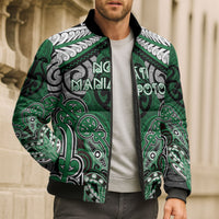 Aotearoa Iwi Ngati Maniapoto Personalised Bomber Puffer Jacket Maori Kowhaiwhai Pattern