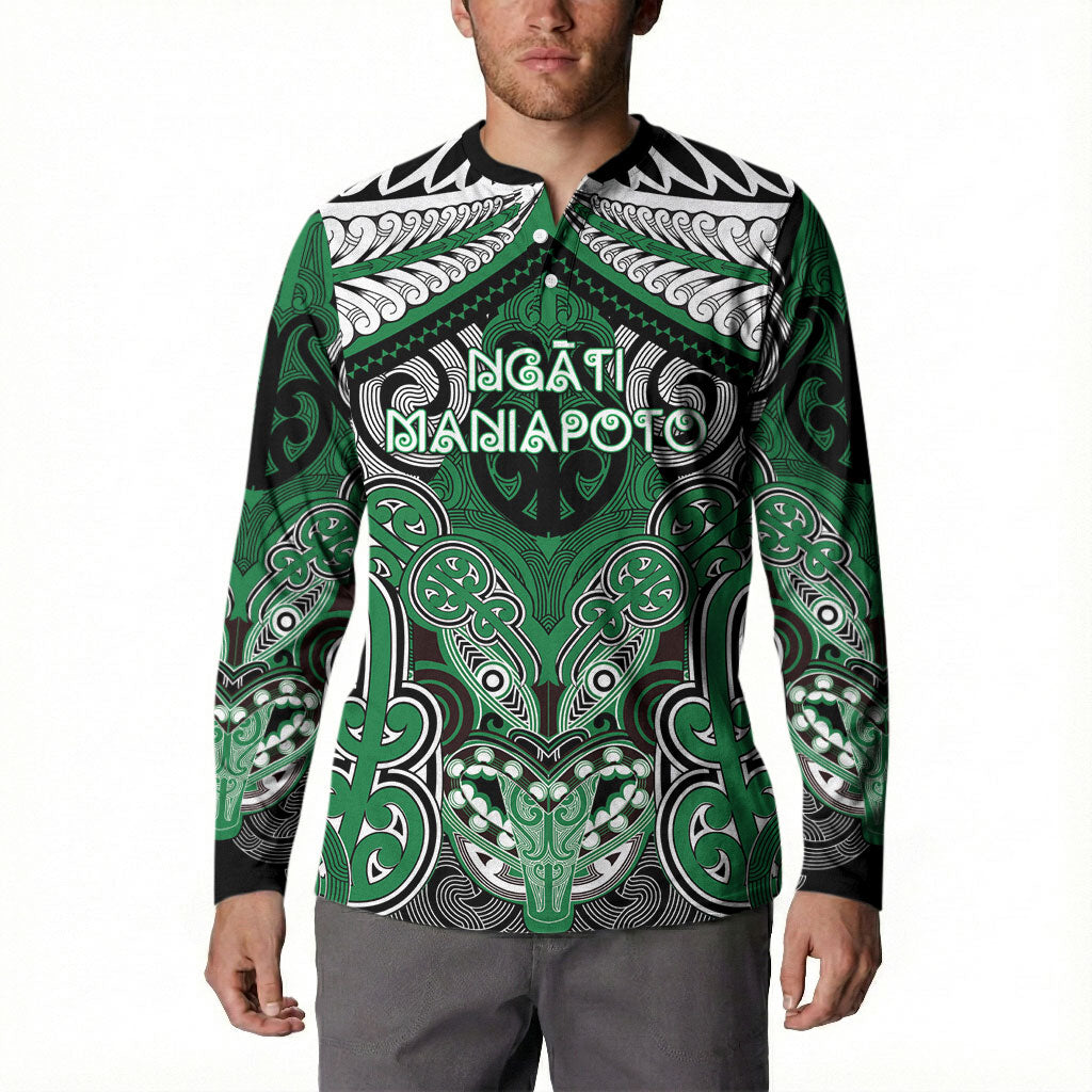 Aotearoa Iwi Ngati Maniapoto Personalised Button Sweatshirt Maori Kowhaiwhai Pattern
