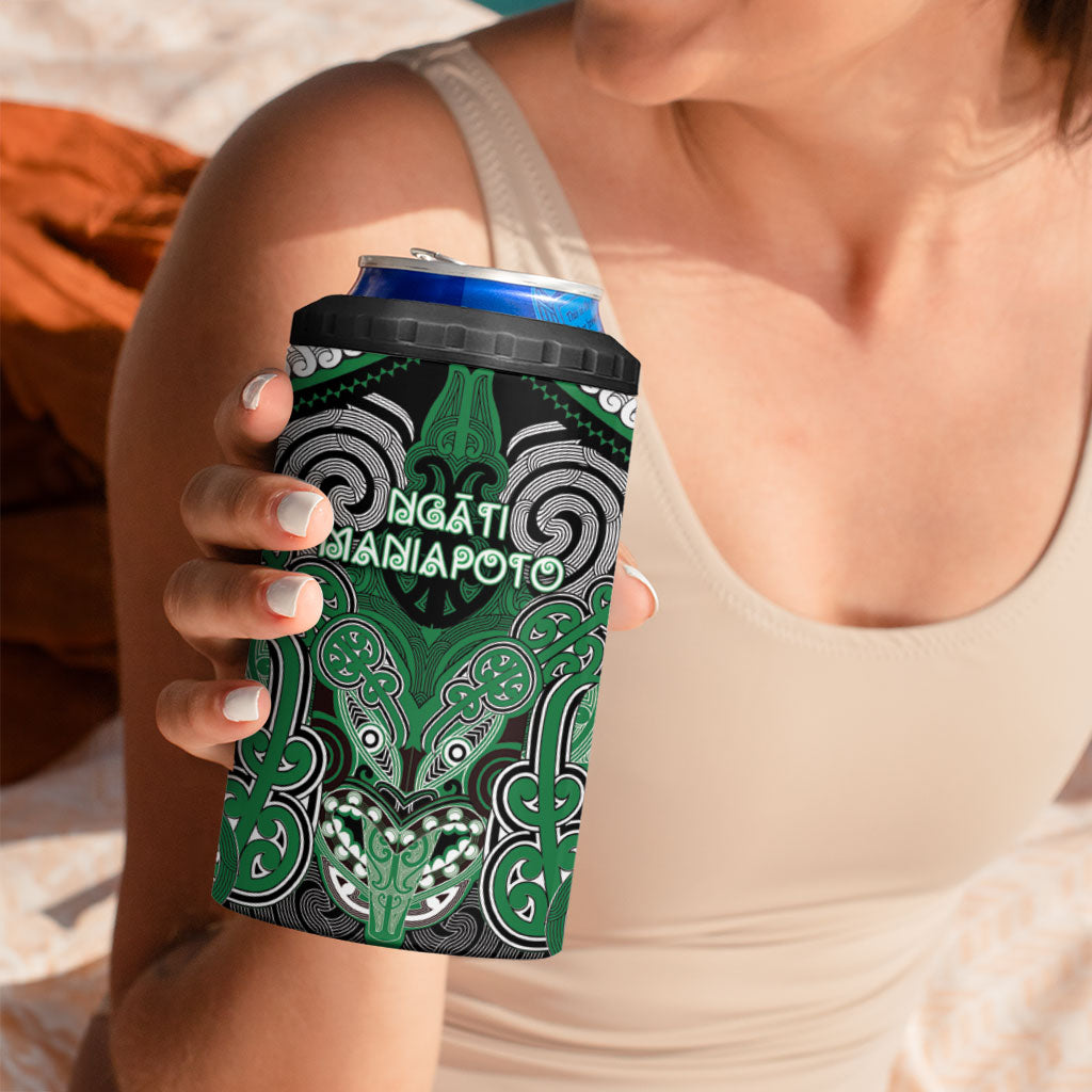 Aotearoa Iwi Ngati Maniapoto Personalised 4 in 1 Can Cooler Tumbler Maori Kowhaiwhai Pattern