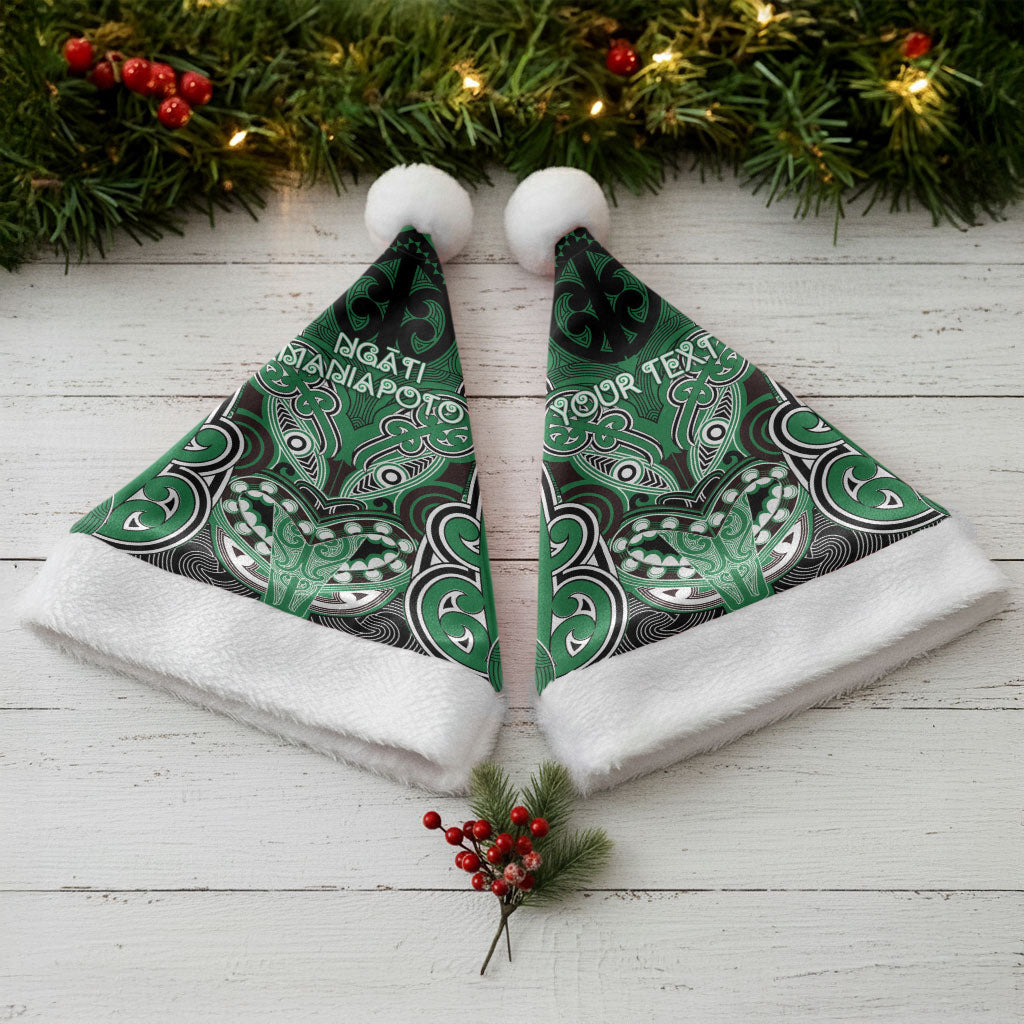Aotearoa Iwi Ngati Maniapoto Personalised Christmas Santa Hat Maori Kowhaiwhai Pattern