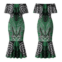 Aotearoa Iwi Ngati Maniapoto Personalised Couples Matching Mermaid Dress and Long Sleeve Button Shirt Maori Kowhaiwhai Pattern