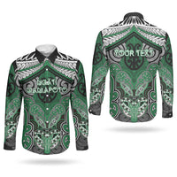 Aotearoa Iwi Ngati Maniapoto Personalised Couples Matching Off Shoulder Short Dress and Long Sleeve Button Shirt Maori Kowhaiwhai Pattern