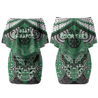 Aotearoa Iwi Ngati Maniapoto Personalised Couples Matching Off Shoulder Short Dress and Long Sleeve Button Shirt Maori Kowhaiwhai Pattern