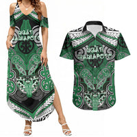 Aotearoa Iwi Ngati Maniapoto Personalised Couples Matching Summer Maxi Dress and Hawaiian Shirt Maori Kowhaiwhai Pattern