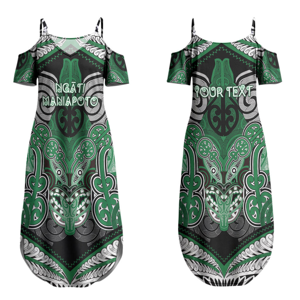 Aotearoa Iwi Ngati Maniapoto Personalised Couples Matching Summer Maxi Dress and Long Sleeve Button Shirt Maori Kowhaiwhai Pattern