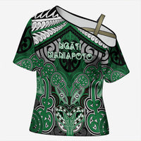 Aotearoa Iwi Ngati Maniapoto Personalised Cross Shoulder Shirt Maori Kowhaiwhai Pattern