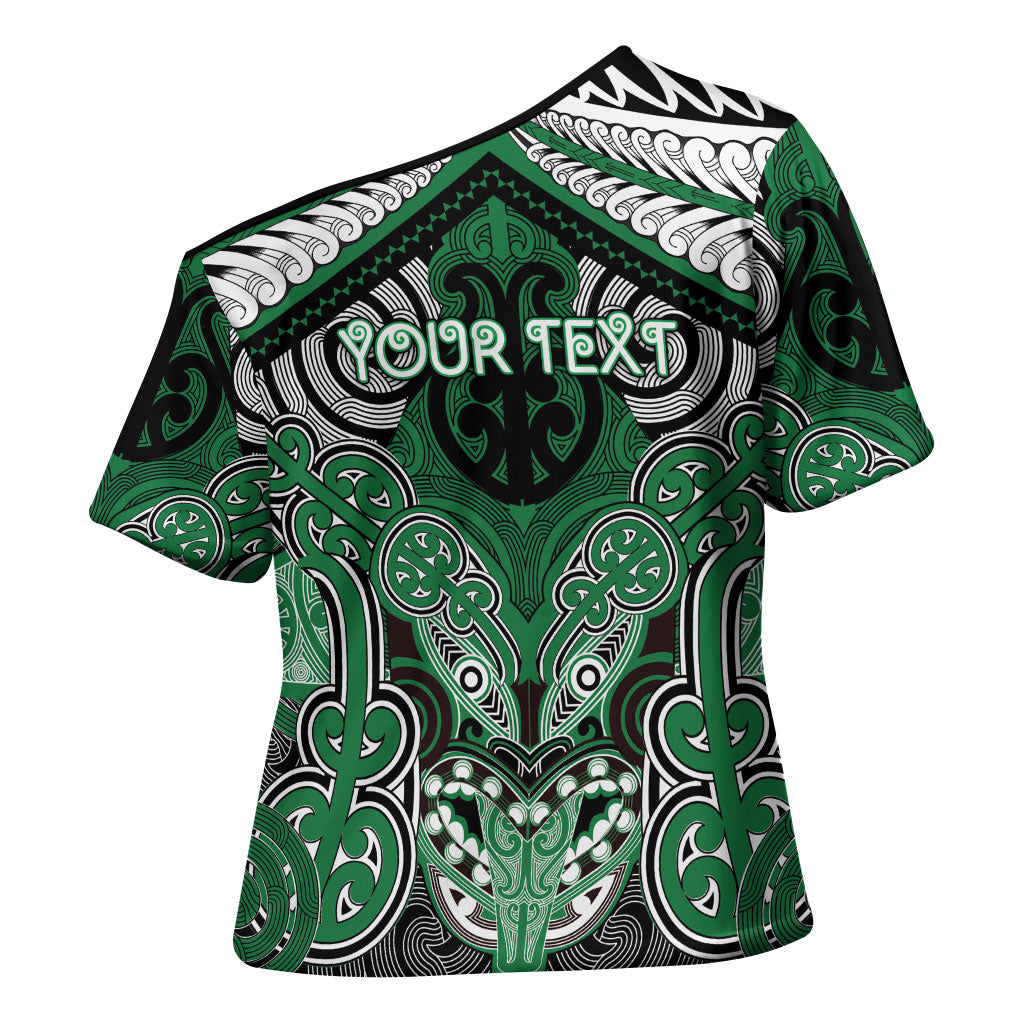 Aotearoa Iwi Ngati Maniapoto Personalised Cross Shoulder Shirt Maori Kowhaiwhai Pattern