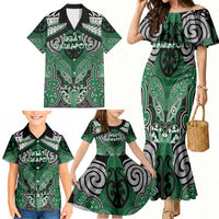 Aotearoa Iwi Ngati Maniapoto Personalised Family Matching Mermaid Dress and Hawaiian Shirt Maori Kowhaiwhai Pattern