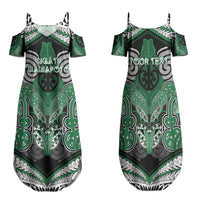 Aotearoa Iwi Ngati Maniapoto Personalised Family Matching Summer Maxi Dress and Hawaiian Shirt Maori Kowhaiwhai Pattern