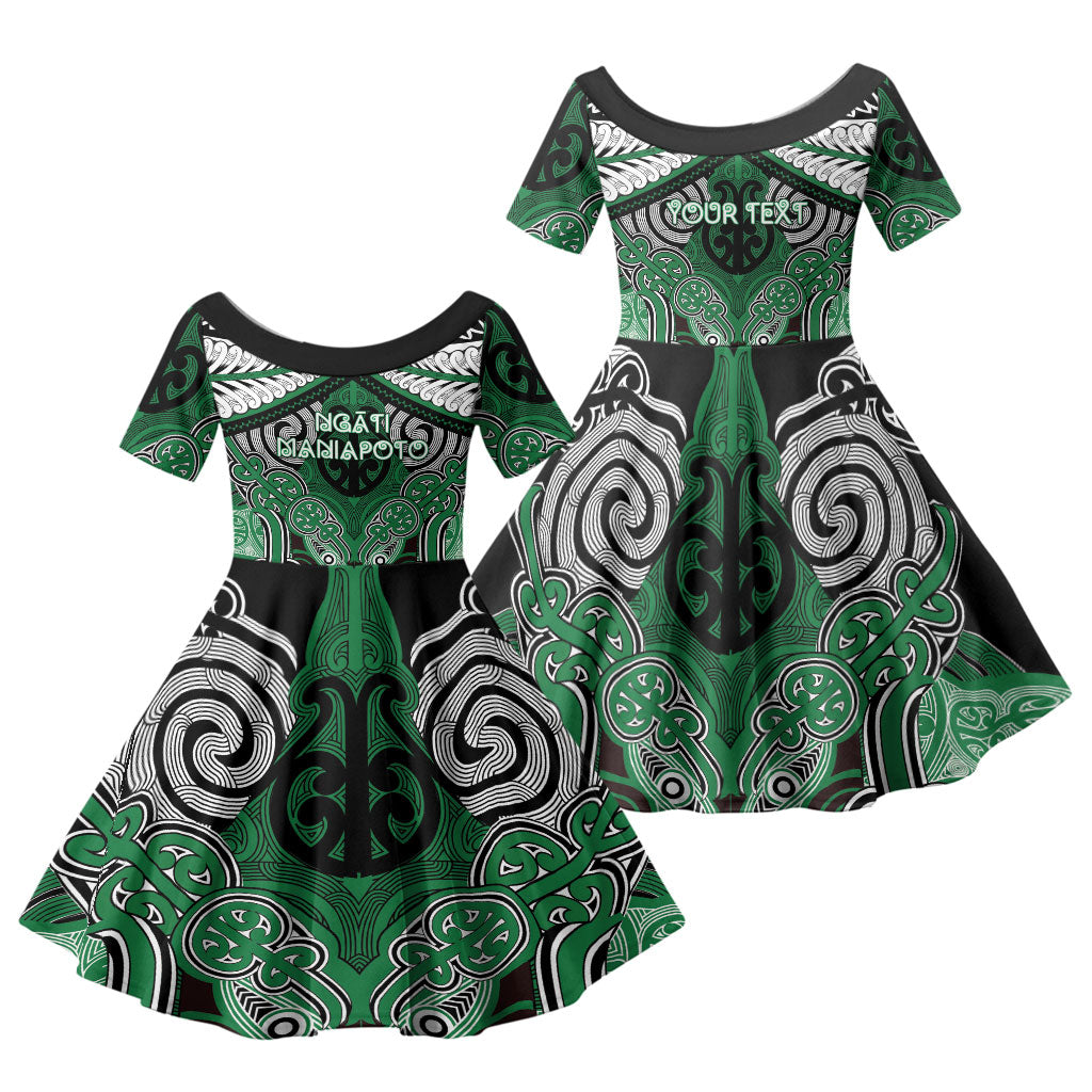 Aotearoa Iwi Ngati Maniapoto Personalised Family Matching Tank Maxi Dress and Hawaiian Shirt Maori Kowhaiwhai Pattern