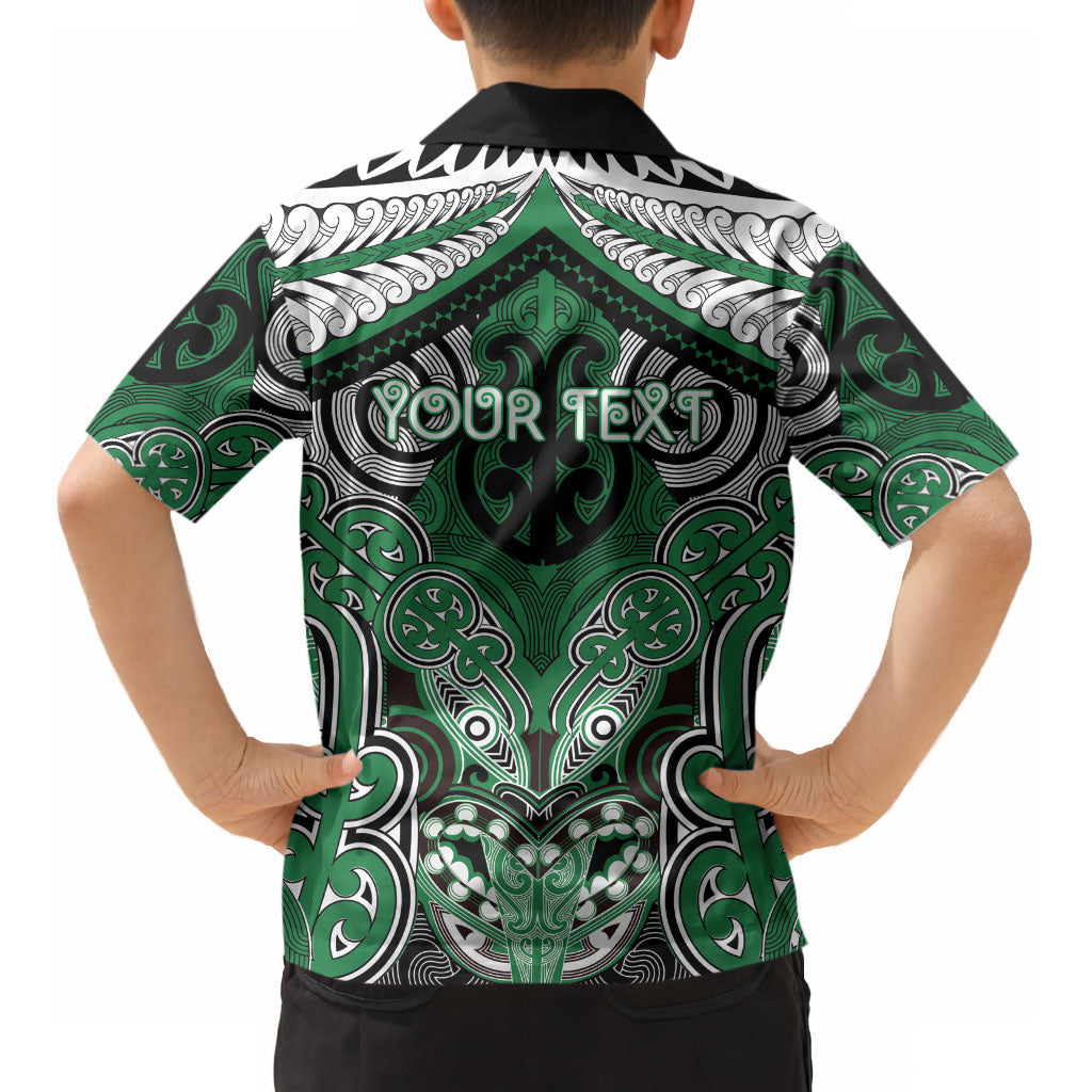 Aotearoa Iwi Ngati Maniapoto Personalised Kid Hawaiian Shirt Maori Kowhaiwhai Pattern