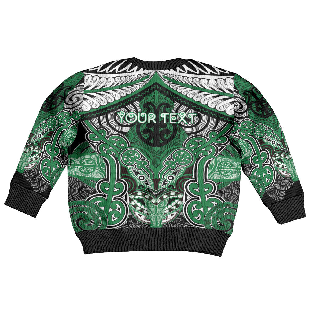 Aotearoa Iwi Ngati Maniapoto Personalised Kid Ugly Christmas Sweater Maori Kowhaiwhai Pattern