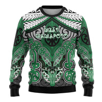 Aotearoa Iwi Ngati Maniapoto Personalised Ugly Christmas Sweater Maori Kowhaiwhai Pattern