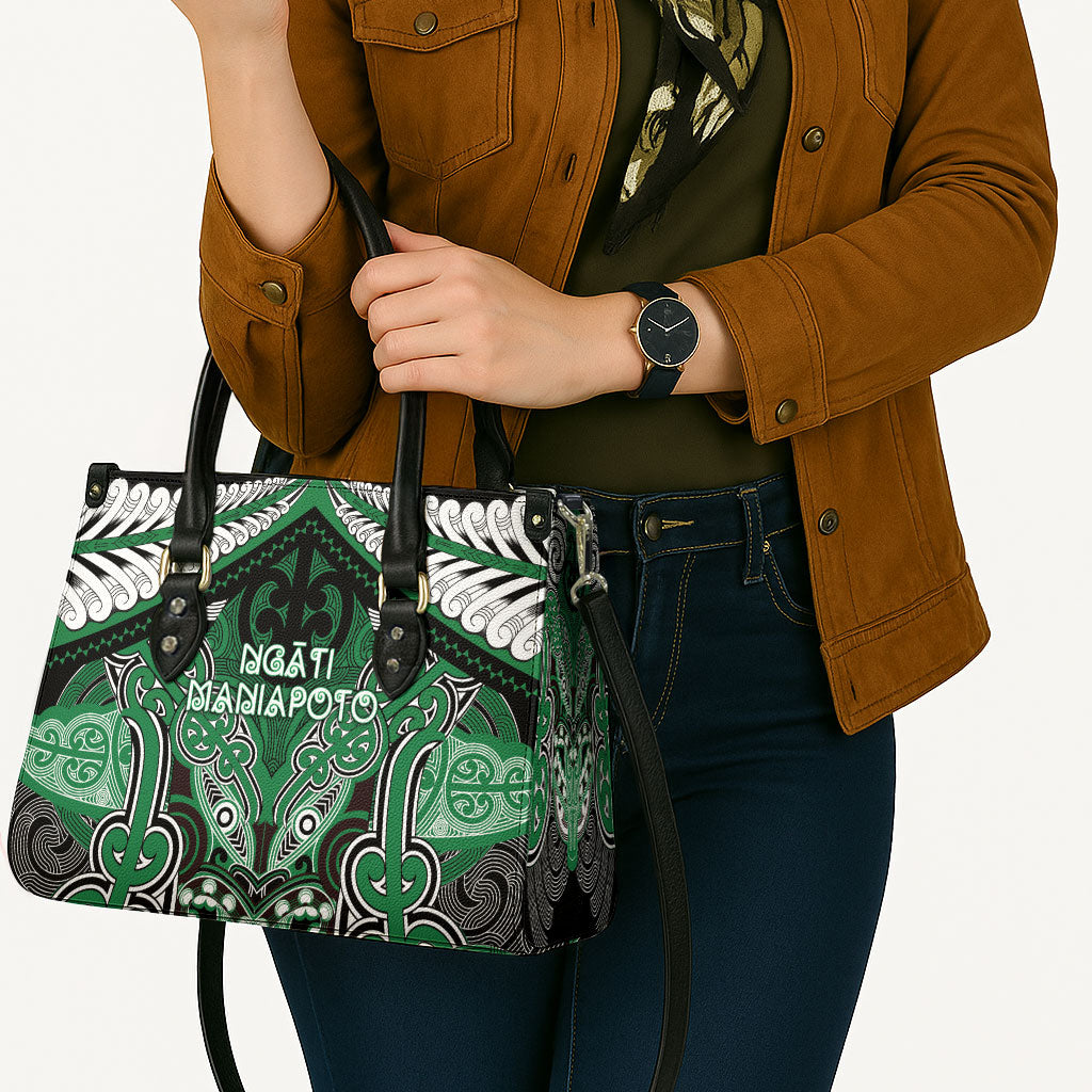 Aotearoa Iwi Ngati Maniapoto Leather Bag Maori Kowhaiwhai Pattern