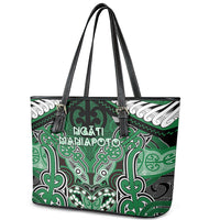 Aotearoa Iwi Ngati Maniapoto Leather Tote Bag Maori Kowhaiwhai Pattern
