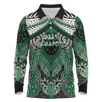 Aotearoa Iwi Ngati Maniapoto Personalised Long Sleeve Polo Shirt Maori Kowhaiwhai Pattern