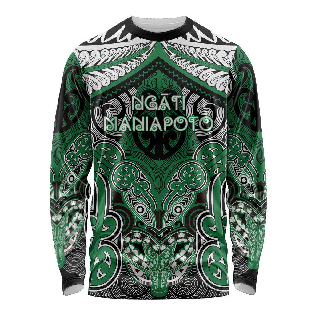 Aotearoa Iwi Ngati Maniapoto Personalised Long Sleeve Shirt Maori Kowhaiwhai Pattern