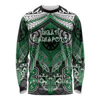 Aotearoa Iwi Ngati Maniapoto Personalised Long Sleeve Shirt Maori Kowhaiwhai Pattern
